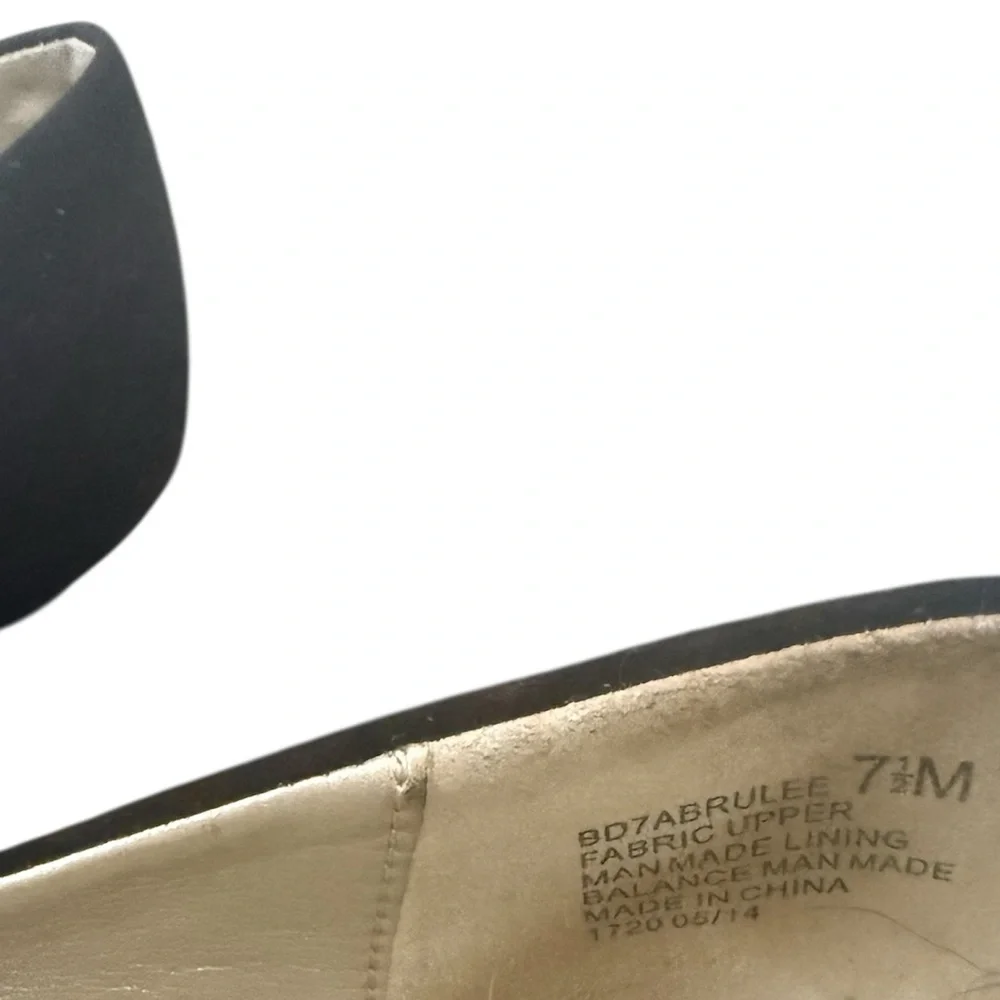 Bandolino Black Pointed-Toe Flats with Gold Buckle